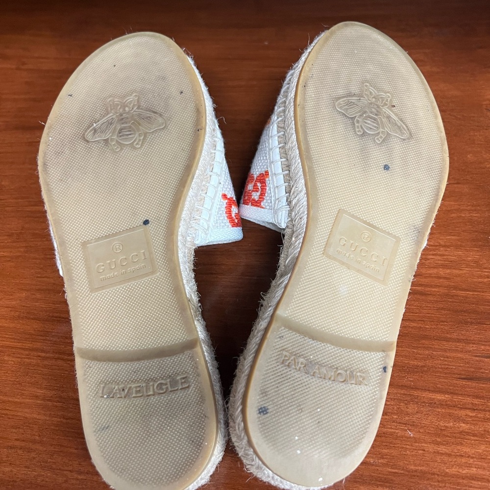 Gucci multi color espadrille slide sandals 36 - Picture 8 of 9